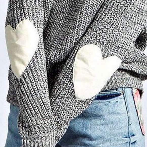 Heart Pattern Casual Long Sleeve Sweater - Picture 2 of 4